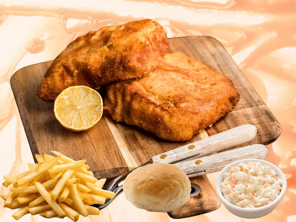 Fried cod fillets