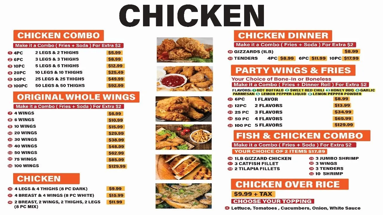 Buzzin Chicken menu board 1 of 3