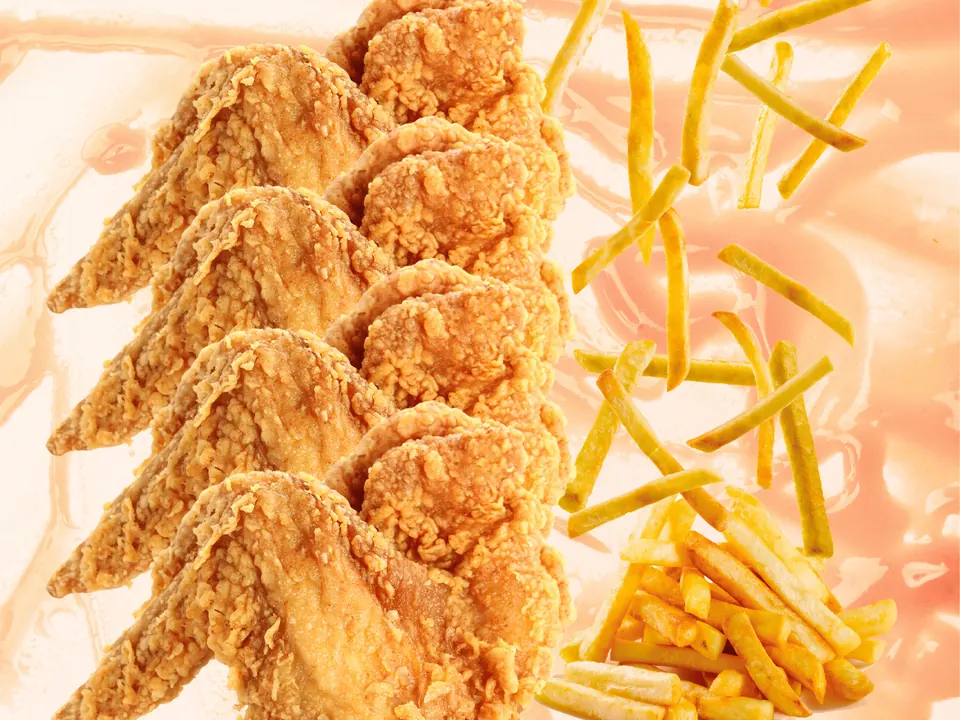 Crispy fried whole chicken wings